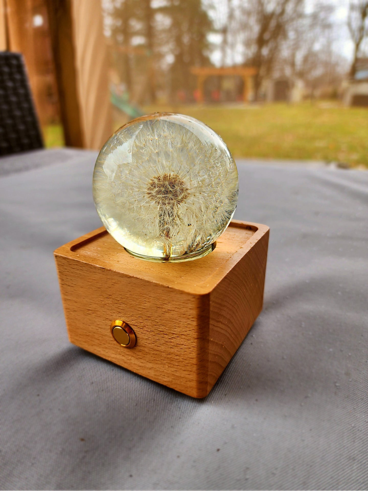 Flower Dandelion Bluetooth Speaker Crystal Ball - （Natural Preserved Flower)