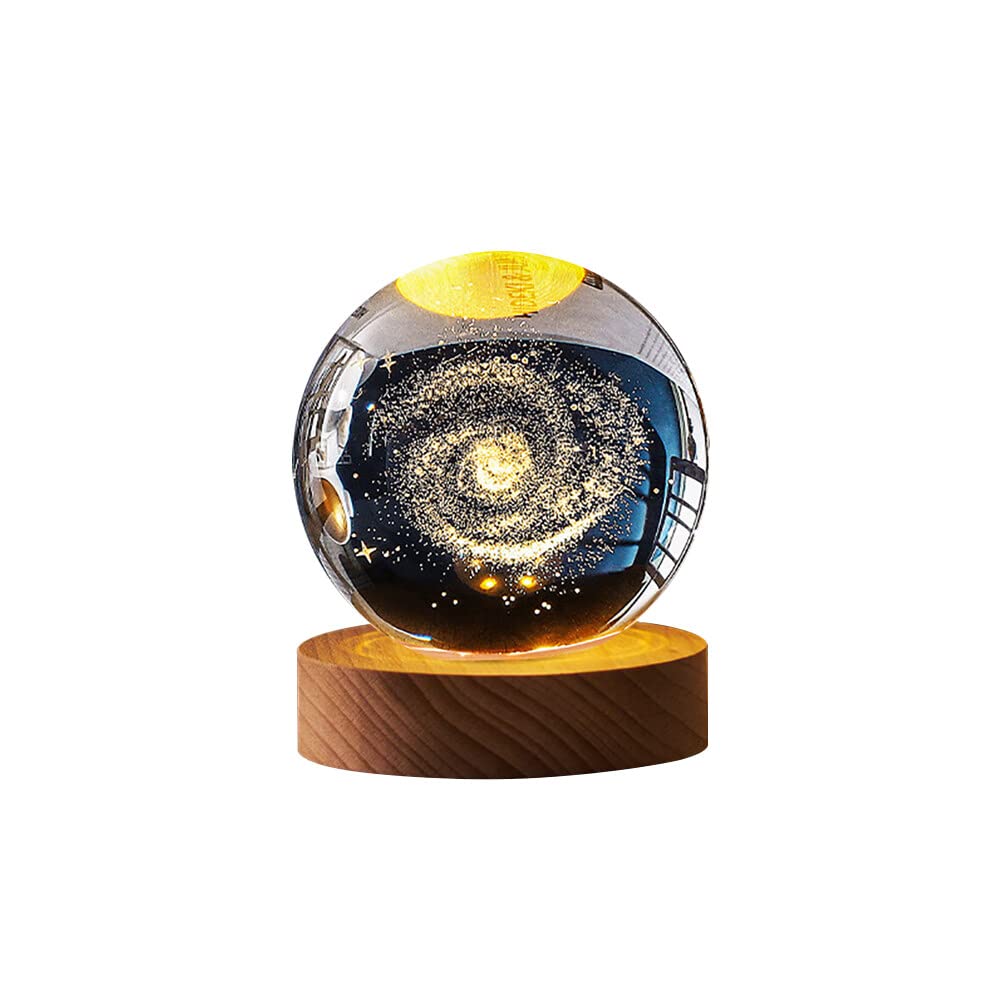 5D Cometary Vortex Crystal Ball Glass Planet LED Warm Night Light