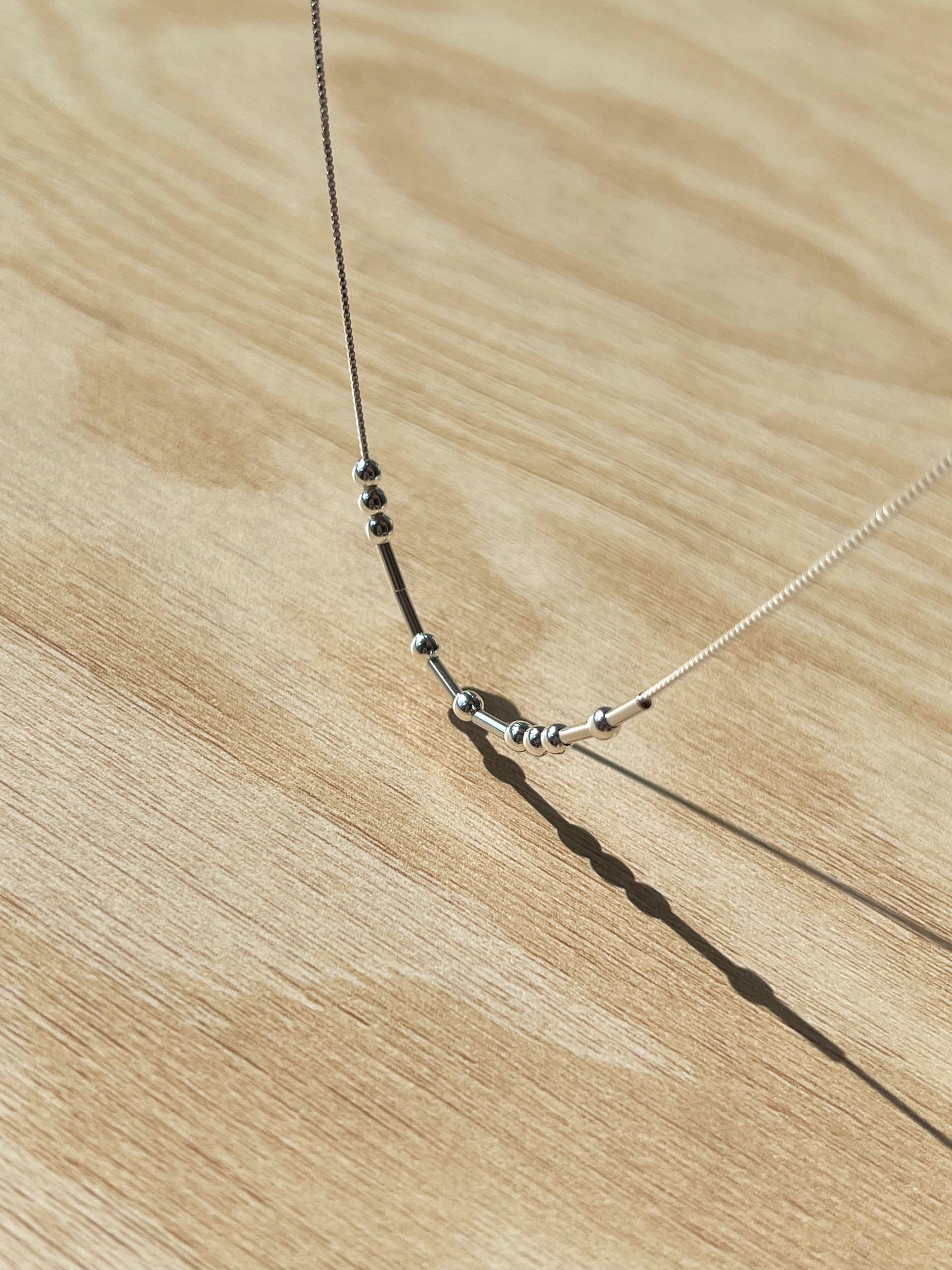 Morse Code Silver Necklace