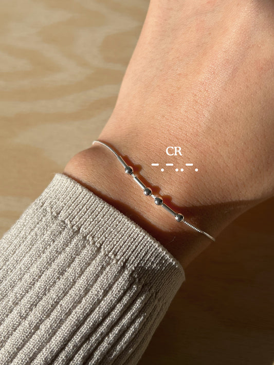 Morse Code Silver Bracelet